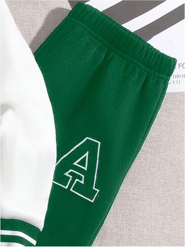 طقم سترات وسراويل من قطعتين من ملابس الأولاد من SweatyRocks مطبوع عليها حروف ملونة in Kuwait