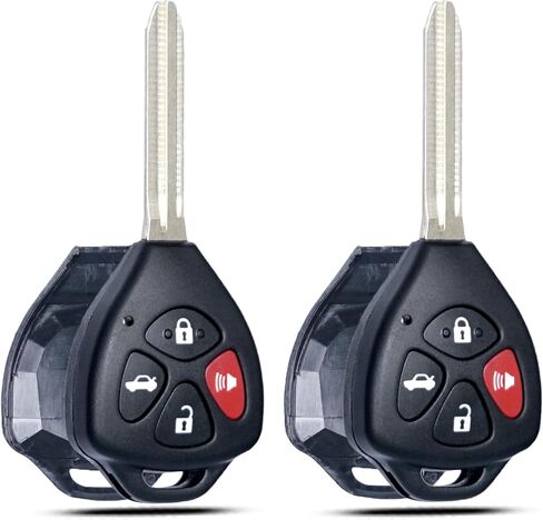 غطاء مفتاح Fob Shell يناسب Camry Corolla 2006 2007 2008 2009 2010 2011 2012 2013 دخول بدون مفتاح للتحكم عن بعد 4 أزرار غطاء مفتاح (مجموعة من 2) in Saudi Arabia