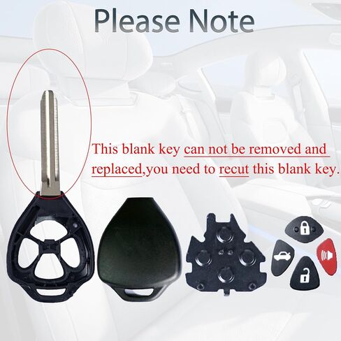 غطاء مفتاح Fob Shell يناسب Camry Corolla 2006 2007 2008 2009 2010 2011 2012 2013 دخول بدون مفتاح للتحكم عن بعد 4 أزرار غطاء مفتاح (مجموعة من 2) in Saudi Arabia