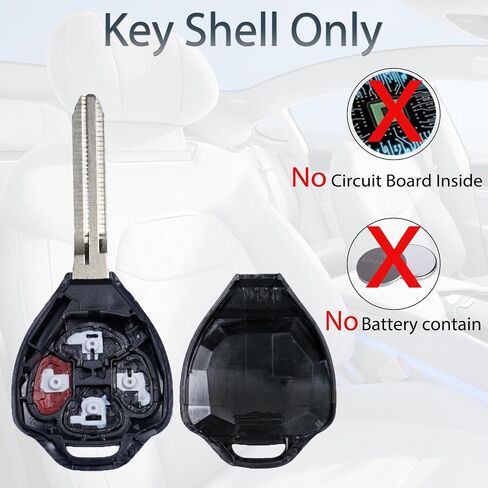 غطاء مفتاح Fob Shell يناسب Camry Corolla 2006 2007 2008 2009 2010 2011 2012 2013 دخول بدون مفتاح للتحكم عن بعد 4 أزرار غطاء مفتاح (مجموعة من 2) in Saudi Arabia