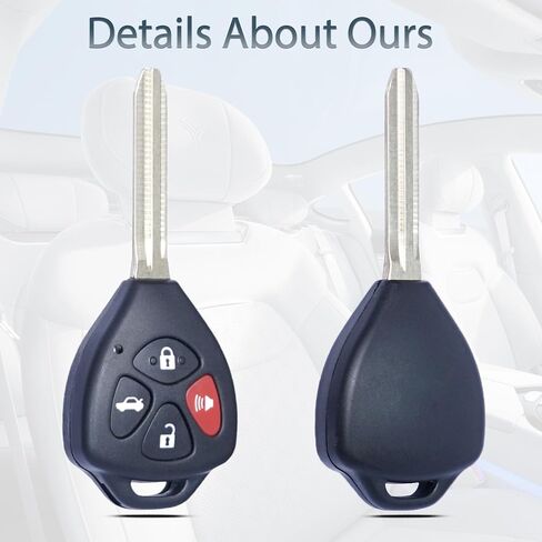 غطاء مفتاح Fob Shell يناسب Camry Corolla 2006 2007 2008 2009 2010 2011 2012 2013 دخول بدون مفتاح للتحكم عن بعد 4 أزرار غطاء مفتاح (مجموعة من 2) in Saudi Arabia