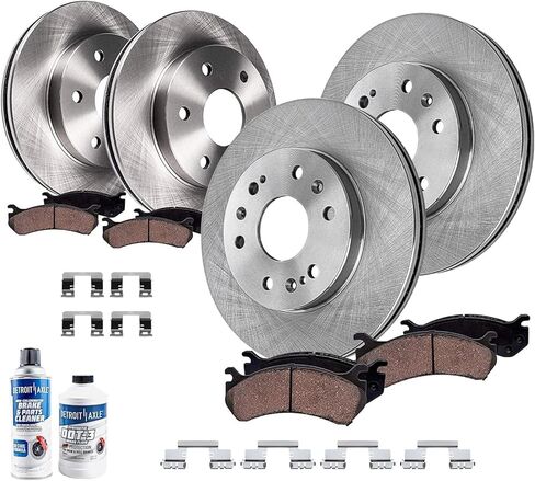 Detroit Axle - Brake Kit for Silverado Sierra Suburban 1500 Yukon Avalanche Tahoe Escalade EXT ESV Disc Brake Rotors Ceramic Brakes Pads Replacement : 12.99" inch Front and 13.58" inch Rear Rotor in Saudi Arabia