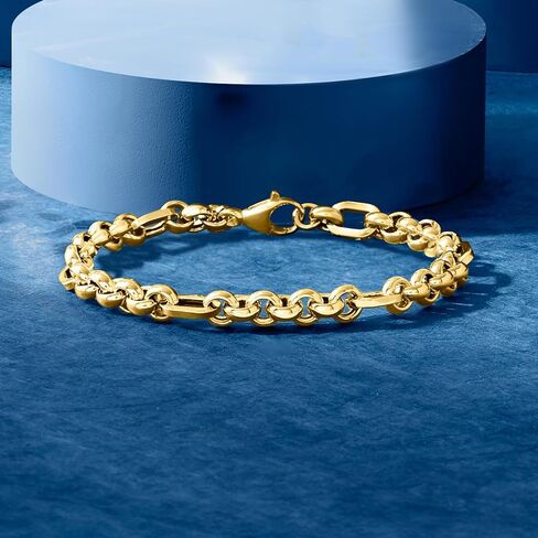 Ross-Simons Italian 18kt Yellow Gold Rolo-Link Bracelet in Saudi Arabia