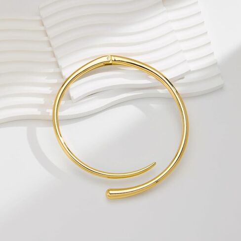 Gold Silver Chunky Choker Necklace For Women,Collar Necklace Bold Statement Necklaces Spring Hinged Open Necklaces Trendy Jewelry for Women in Saudi Arabia