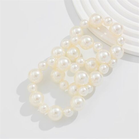 Chunky Bracelets Set for Women,Big Round Ball Beaded Elastic Bracelets Charm Trendy Stackable Stretch Bracelet Vintage Punk Jewelry in Kuwait