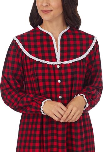 ملابس نوم للنساء من Lanz of Salzburg، ملابس نوم كلاسيكية بأكمام طويلة ورقبة مفتوحة، بيجامة ناعمة من الفلانيل in Kuwait