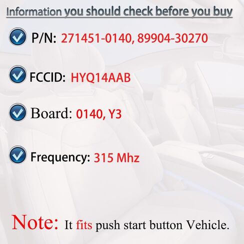 Key Fob Keyless Entry Fits for Lexus GS300 GS350 ES350 GS430 LS460 IS250 IS350 2005 2006 2007 2008 Smart Remote Control Key Replacement (FCC ID:HYQ14AAB,PN: 271451-0140, 89904-30270) in Saudi Arabia