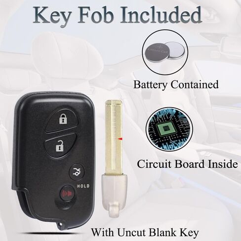 Key Fob Keyless Entry Fits for Lexus GS300 GS350 ES350 GS430 LS460 IS250 IS350 2005 2006 2007 2008 Smart Remote Control Key Replacement (FCC ID:HYQ14AAB,PN: 271451-0140, 89904-30270) in Saudi Arabia