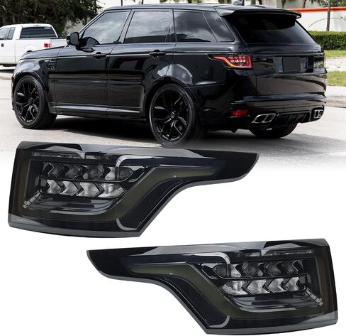 Pair Smoked Lens LED Tail Light Assembly Compatible With Land Rover Range Rover Sport 2014-2021 Rear Brake Sequential Turn Signal Reversing Lamp Left & Right Side in Saudi Arabia