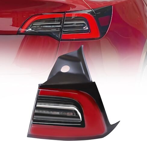 مجموعة مصابيح خلفية LED 3 دبابيس 1077398 مناسبة لطراز Tesla 3 2017 2018 2019 2020 2021 2022 2023، فرامل الجانب الأيمن للراكب الخلفي مصباح الذيل الخارجي إشارة الانعطاف #1077398-00-G 1077398-00-H 1077398-00-F in Kuwait