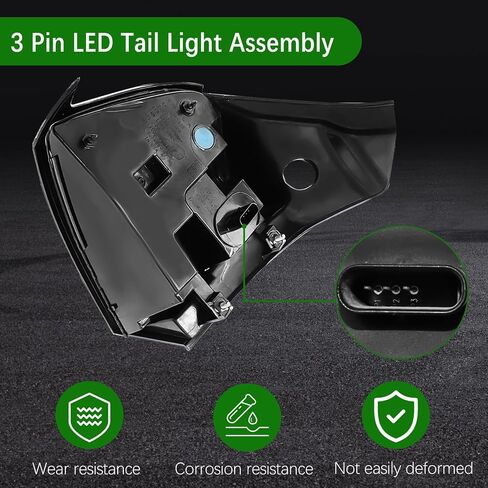 مجموعة مصابيح خلفية LED 3 دبابيس 1077398 مناسبة لطراز Tesla 3 2017 2018 2019 2020 2021 2022 2023، فرامل الجانب الأيمن للراكب الخلفي مصباح الذيل الخارجي إشارة الانعطاف #1077398-00-G 1077398-00-H 1077398-00-F in Kuwait
