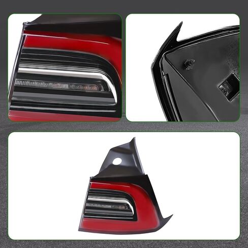مجموعة مصابيح خلفية LED 3 دبابيس 1077398 مناسبة لطراز Tesla 3 2017 2018 2019 2020 2021 2022 2023، فرامل الجانب الأيمن للراكب الخلفي مصباح الذيل الخارجي إشارة الانعطاف #1077398-00-G 1077398-00-H 1077398-00-F in Kuwait