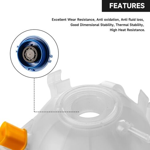 Coolant Radiator Reservoir Tank Coolant Overflow Expansion Bottle with Cap and Sensor - Compatible for Volkswagen Passat CC Golf GTI Jetta Tiguan for Audi A3 Q3 TT - Replace Part 1K0121407A in Saudi Arabia