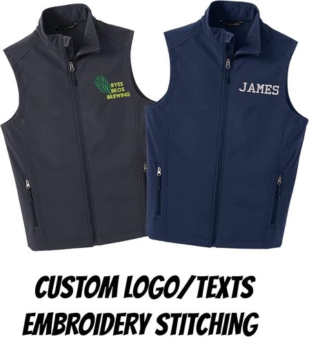 INK STITCH Ladies Custom Embroidery Design Your Own Logo Text Soft Shell Vests in Saudi Arabia