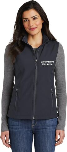 INK STITCH Ladies Custom Embroidery Design Your Own Logo Text Soft Shell Vests in Saudi Arabia