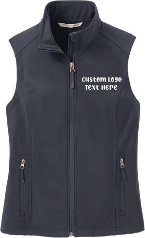INK STITCH Ladies Custom Embroidery Design Your Own Logo Text Soft Shell Vests in Saudi Arabia
