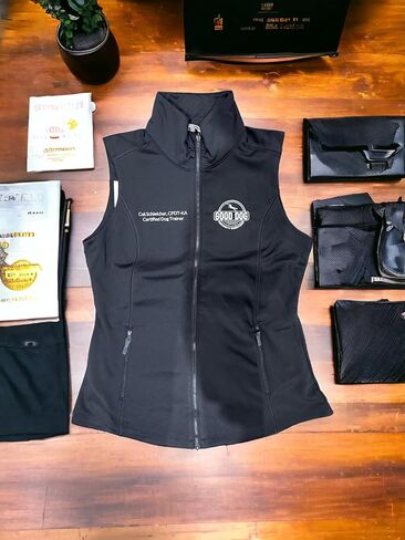 INK STITCH Ladies Custom Embroidery Design Your Own Logo Text Soft Shell Vests in Saudi Arabia