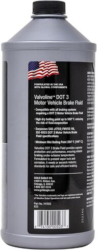سائل الفرامل الصناعي Valvoline DOT 3 مع نقطة غليان عالية، حماية من التآكل، مقاومة قفل البخار، متوافق مع أنظمة فرامل ABS والأقراص والأسطوانة، 12 أونصة in Saudi Arabia