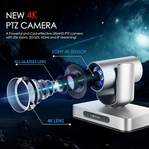 كاميرا AVKANS للتتبع التلقائي NDI HX3 PTZ، كاميرا تقريب 20X للبث المباشر HDMI SDI PTZ لعبادة الكنيسة والحدث المباشر in Kuwait