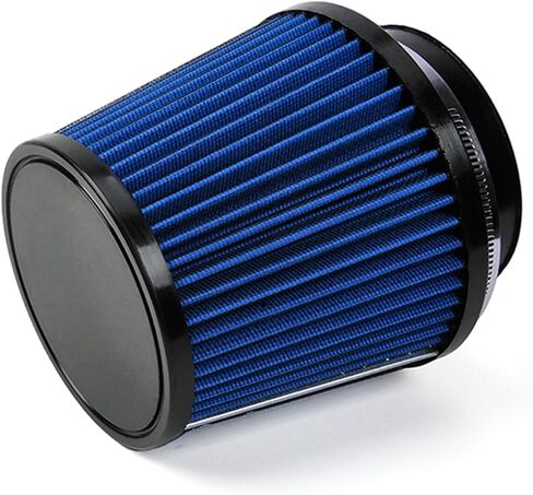 4" Inlet Car Performance Reusable Cold Air Intake Filter Universal 100mm Clamp-on Cone Replacement Dry Air Filter (Black) in Saudi Arabia