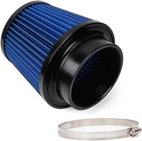 4" Inlet Car Performance Reusable Cold Air Intake Filter Universal 100mm Clamp-on Cone Replacement Dry Air Filter (Black) in Saudi Arabia