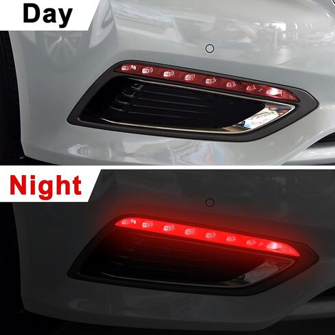 TOMALL 1 Pair Daytime Running Light Fog Light Vinyl Films Smoke Tint Compatible with Hyundai 9th Gen Sonata 2014-2019 Light Transmission Tint Wrap Exterior Sticker Decorations Trim (Pink) in Saudi Arabia