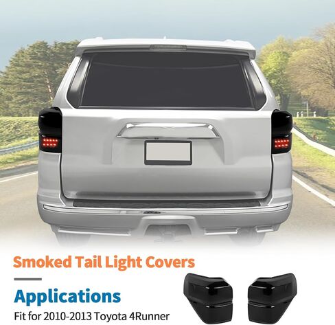 JeCar Smoked Tail Light Cover Trim Guards for 2010-2013 Toyota 4Runner in Saudi Arabia