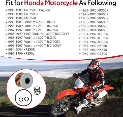 JAVIK Oil Filter With Spring O-Ring For Honda Fourt-rax 300 250 400 1985-1997 XR250R XR250L XR350R XR400R XR500R XR600R XR650L XR650R XL250R XL350R XL600R 1984-2024 O.E.M# 15410-KF0-305 15412-KF0-010 in Saudi Arabia