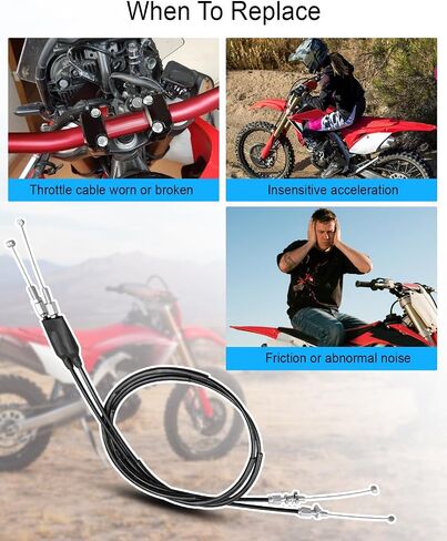 Throttle Cable Push Pull Set fit for Honda CRF 250R 2004-2009 CRF450R 2002-2008 CRF450X 2005-2013 CRF250X 2004-2017 in Saudi Arabia