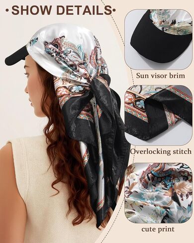 AWAYTR Women's Satin Head Scarf with Sun Visor Brim Hat Scarf with Visor Cap for Women One Piece Design in Saudi Arabia
