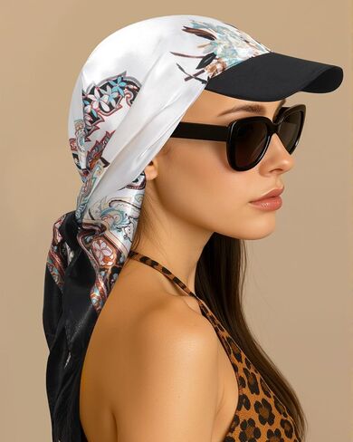 AWAYTR Women's Satin Head Scarf with Sun Visor Brim Hat Scarf with Visor Cap for Women One Piece Design in Saudi Arabia