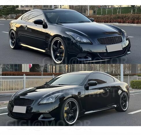 شواية المصد الأمامي لسيارة Infiniti G37 2 Door Coupe 2008-2013، Q60 2 Door Coupe 2014-2015 المصد الأمامي العلوي لشبكة قرص العسل (أسود لامع، 2 باب كوبيه) in Kuwait