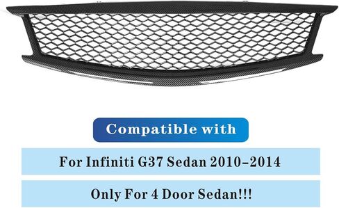 Front Bumper Grill For Infiniti G37 2 Door Coupe 2008-2013,Q60 2 Door Coupe 2014-2015 Front Bumper Upper Honeycomb Grille (Glossy Black, 2 Door Coupe) in Kuwait