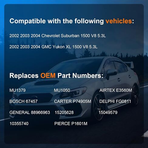 مجموعة مضخة الوقود الكهربائية مع وحدة إرسال متوافقة مع 2002 2003 2004 Chevy Suburban 1500، GMC Yukon XL 1500 (5.3L V8)، يستبدل E3560M، SP3518M in Saudi Arabia