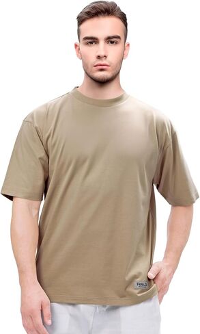 Men's Oversized T-Shirt, Crew Neck, Loose Fit in Saudi Arabia