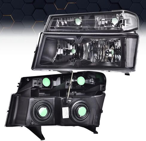 مصابيح أمامية PIT66 LED DRL، متوافقة مع 2004-2012 Chevy Colorado/2004-2012 GMC Canyon/2006 Isuzu i-280 i-350/2007-2008 Isuzu i-290 i-370 عدسات دخانية سوداء عاكسة شفافة in Kuwait