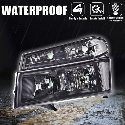 مصابيح أمامية PIT66 LED DRL، متوافقة مع 2004-2012 Chevy Colorado/2004-2012 GMC Canyon/2006 Isuzu i-280 i-350/2007-2008 Isuzu i-290 i-370 عدسات دخانية سوداء عاكسة شفافة in Kuwait