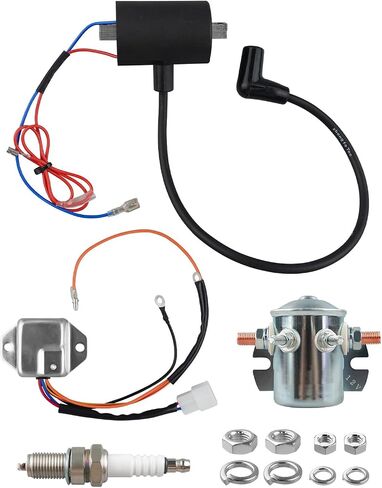 Electronic Ignition System Components Include Igniter & Ignition Coil & Electromagnetic Relay & Spark Plug & Nut Fit for EZGO Golf Cart Marathon 1981-1994 Replace 19627-G1 23782-G1 EPIGC102 in Saudi Arabia