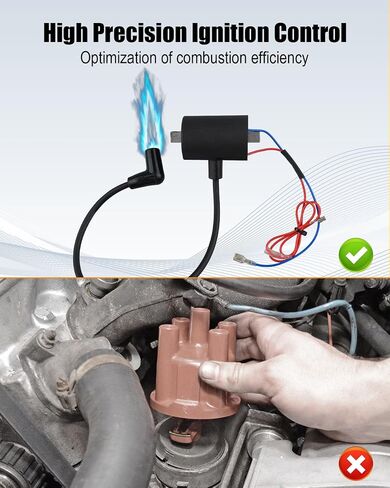 Electronic Ignition System Components Include Igniter & Ignition Coil & Electromagnetic Relay & Spark Plug & Nut Fit for EZGO Golf Cart Marathon 1981-1994 Replace 19627-G1 23782-G1 EPIGC102 in Saudi Arabia