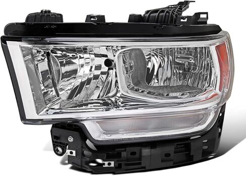Ronnin - Fits 2019-2024 Ram 2500 3500 4500 5500 Factory Replacement Halogen Headlights Assembly Pair | Chrome in Saudi Arabia