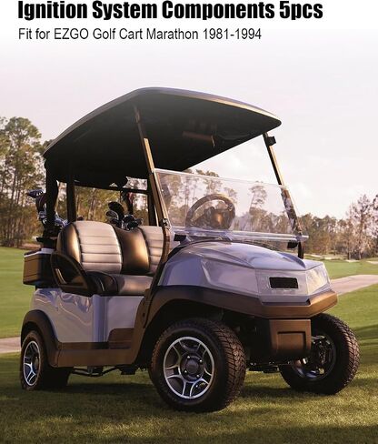 Electronic Ignition System Components Include Igniter & Ignition Coil & Electromagnetic Relay & Spark Plug & Nut Fit for EZGO Golf Cart Marathon 1981-1994 Replace 19627-G1 23782-G1 EPIGC102 in Saudi Arabia