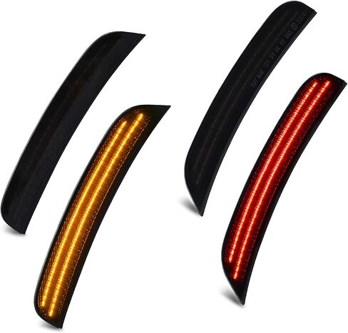 D-Lumina LED Side Marker Light Kits for Chrysler 300 2015 2016 2017 2018 2019 2020 2021 2022, 2-Row Full LED Strip Amber & Red Front Rear Bumper OEM Sidemarker Lamp Replacement, Smoked Lens 4 Pieces in Saudi Arabia