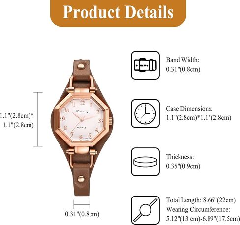 JewelryWe Women's Octagonal Leather Watches: PU Strap Analog Quartz Bracelet Watch Exquisite Fashion Casual Dree Wristwatch in Saudi Arabia