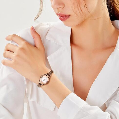 JewelryWe Women's Octagonal Leather Watches: PU Strap Analog Quartz Bracelet Watch Exquisite Fashion Casual Dree Wristwatch in Saudi Arabia