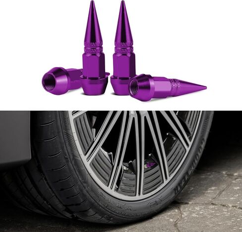 4PCS 45mm Spiked Aluminum Stem Valve Caps, Tire Valve Caps, Dustproof Tire Wheel Stem Caps, Universal Tire Air Cap Car Accessories Compatible with Cars, SUVs,Trucks Bicycles (Black, 45mm) in Saudi Arabia