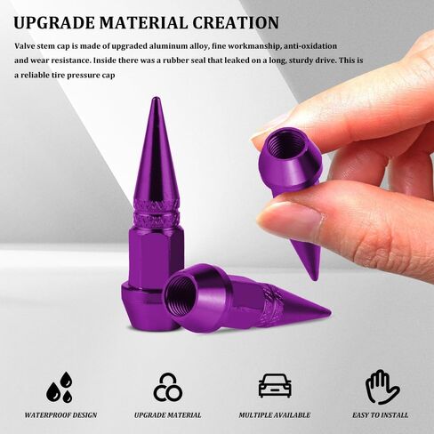 4PCS 45mm Spiked Aluminum Stem Valve Caps, Tire Valve Caps, Dustproof Tire Wheel Stem Caps, Universal Tire Air Cap Car Accessories Compatible with Cars, SUVs,Trucks Bicycles (Black, 45mm) in Saudi Arabia