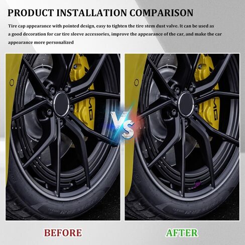 4PCS 45mm Spiked Aluminum Stem Valve Caps, Tire Valve Caps, Dustproof Tire Wheel Stem Caps, Universal Tire Air Cap Car Accessories Compatible with Cars, SUVs,Trucks Bicycles (Black, 45mm) in Saudi Arabia