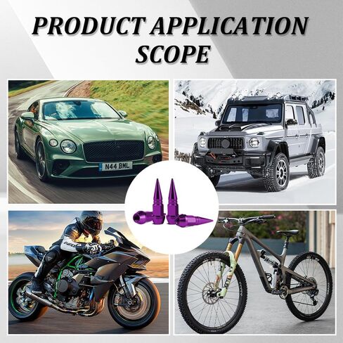 4PCS 45mm Spiked Aluminum Stem Valve Caps, Tire Valve Caps, Dustproof Tire Wheel Stem Caps, Universal Tire Air Cap Car Accessories Compatible with Cars, SUVs,Trucks Bicycles (Black, 45mm) in Saudi Arabia
