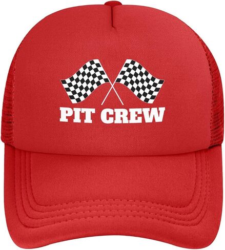 Racing Pit Crew Hat Funny Gift Baseball Cap for Men Women Red in Saudi Arabia