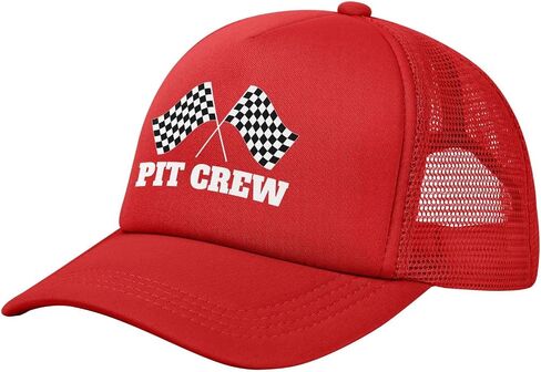 Racing Pit Crew Hat Funny Gift Baseball Cap for Men Women Red in Saudi Arabia
